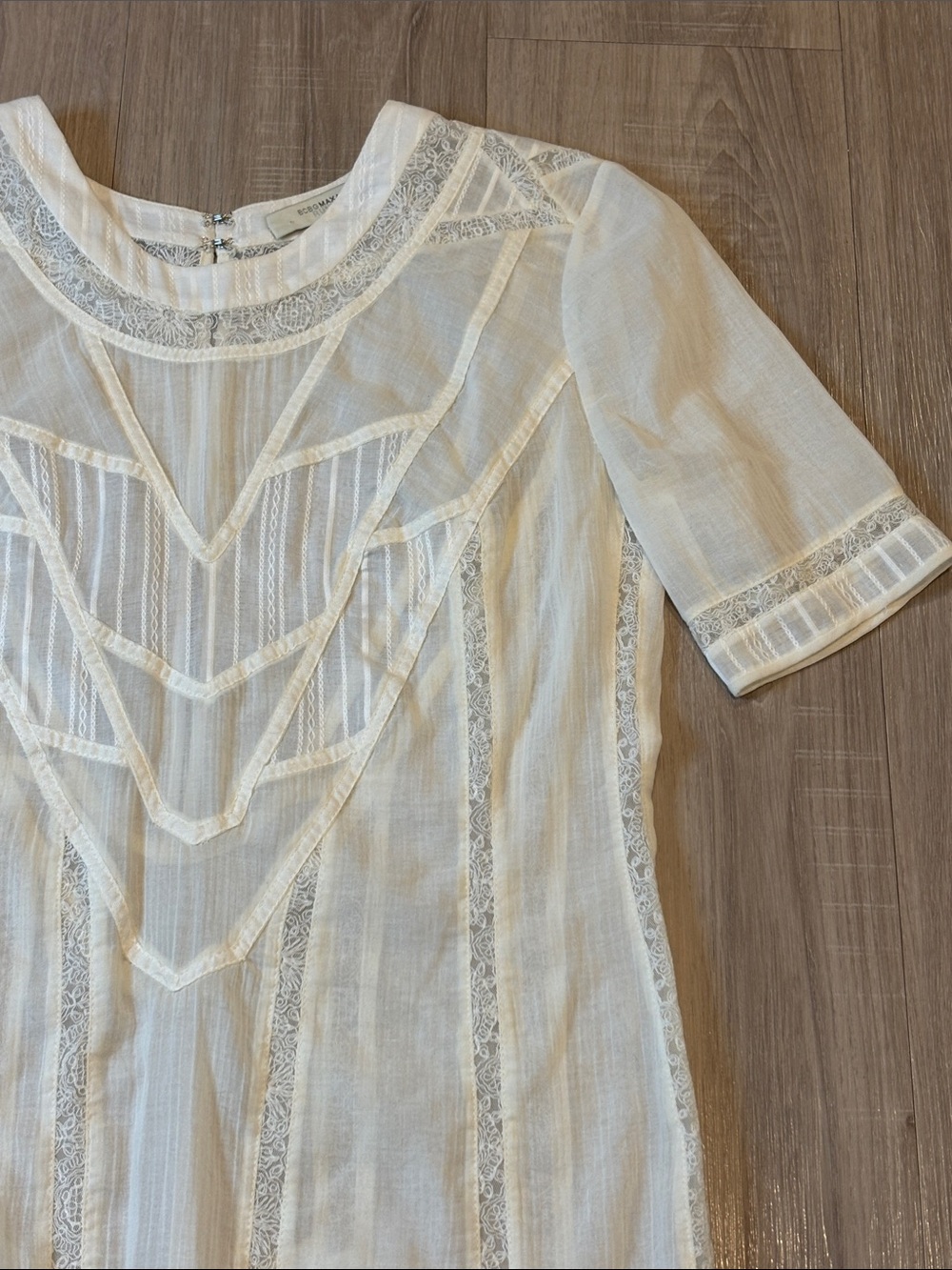 BCBGMAXAZRIA Runway Embroidered Lace & Geometric Border Dress - Picture 6 of 16